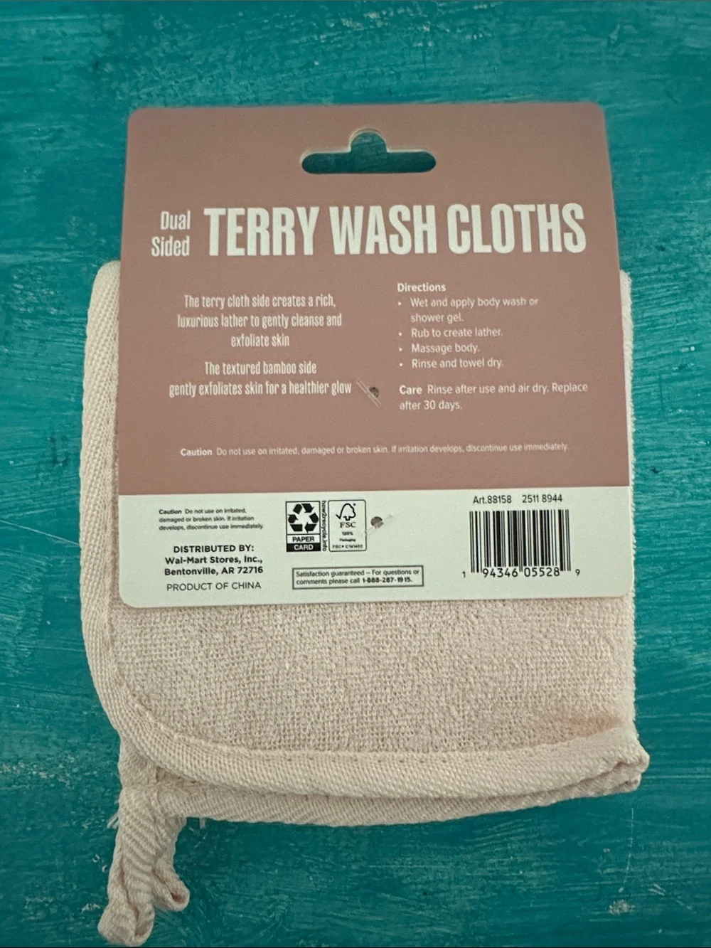Terry Wash Cloths - Blush Pink Dual Sided Bath Cloth
